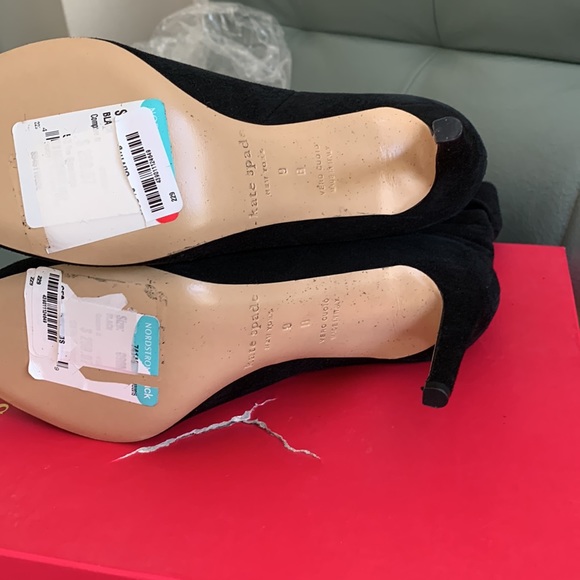 NWOT Kate Spade New York® Black New York Nod Ruched Suede Bow Bootie - Picture 11 of 11